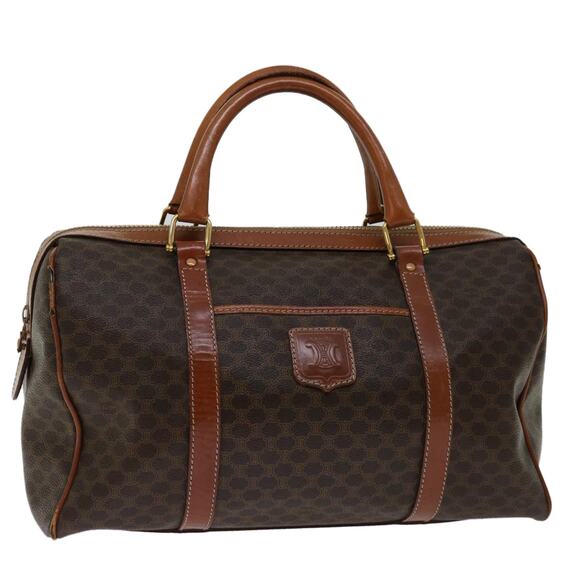 CELINE Macadam Canvas Boston Bag Pvc Brown - Picture 1 of 16